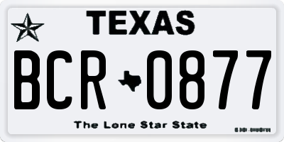 TX license plate BCR0877