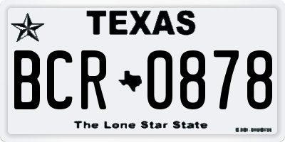 TX license plate BCR0878
