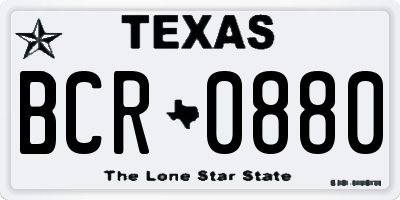TX license plate BCR0880