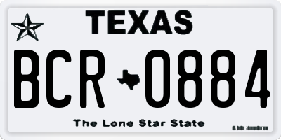 TX license plate BCR0884