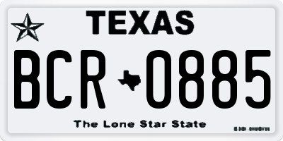 TX license plate BCR0885