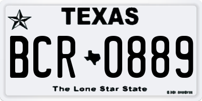 TX license plate BCR0889