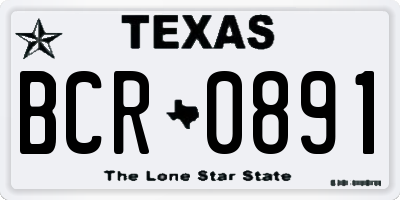TX license plate BCR0891