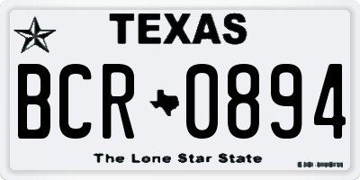 TX license plate BCR0894