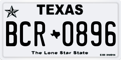 TX license plate BCR0896