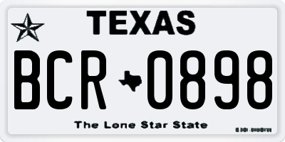 TX license plate BCR0898