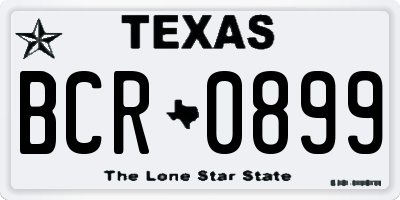 TX license plate BCR0899