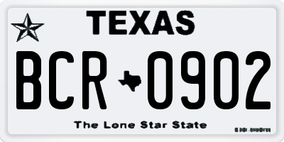 TX license plate BCR0902