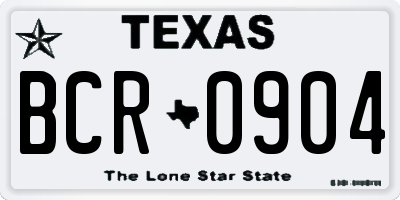TX license plate BCR0904