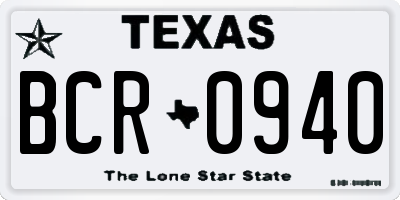 TX license plate BCR0940