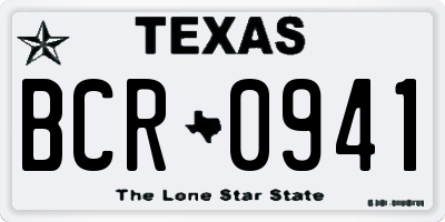 TX license plate BCR0941