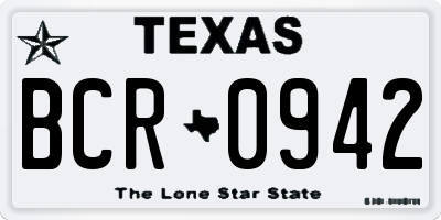 TX license plate BCR0942