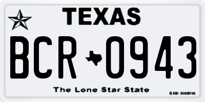 TX license plate BCR0943