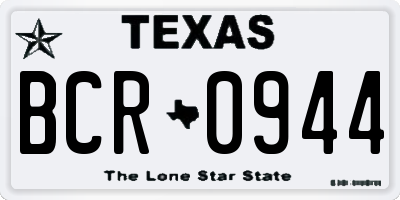TX license plate BCR0944