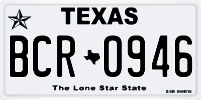 TX license plate BCR0946