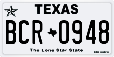 TX license plate BCR0948