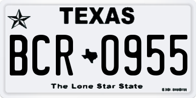TX license plate BCR0955