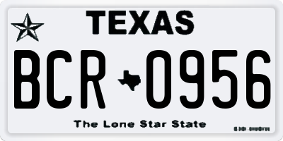 TX license plate BCR0956