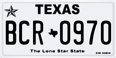TX license plate BCR0970