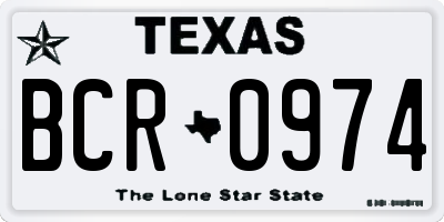 TX license plate BCR0974