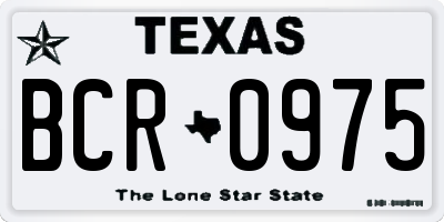 TX license plate BCR0975