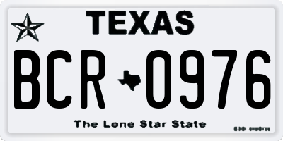 TX license plate BCR0976