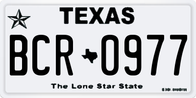 TX license plate BCR0977