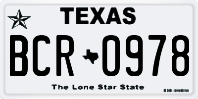 TX license plate BCR0978