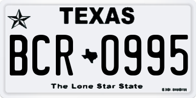 TX license plate BCR0995