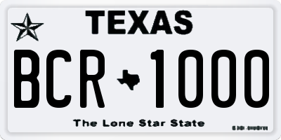 TX license plate BCR1000