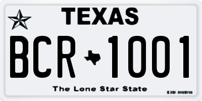 TX license plate BCR1001