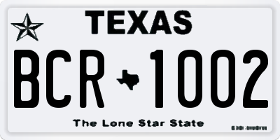 TX license plate BCR1002