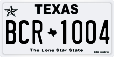 TX license plate BCR1004