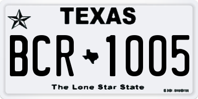 TX license plate BCR1005