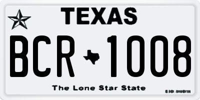TX license plate BCR1008