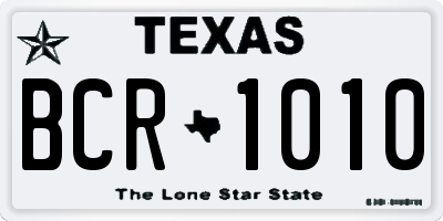 TX license plate BCR1010