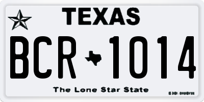 TX license plate BCR1014