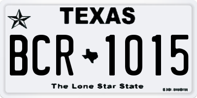 TX license plate BCR1015