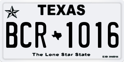 TX license plate BCR1016