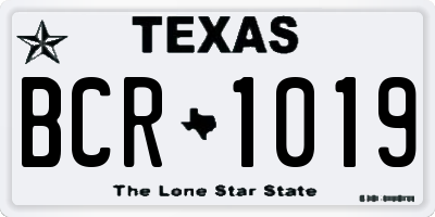 TX license plate BCR1019
