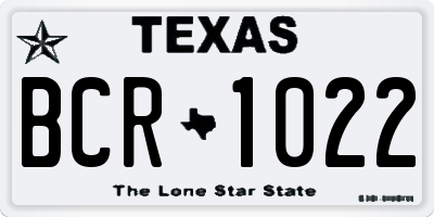 TX license plate BCR1022