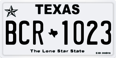 TX license plate BCR1023
