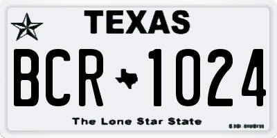 TX license plate BCR1024