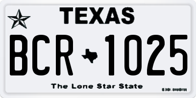 TX license plate BCR1025