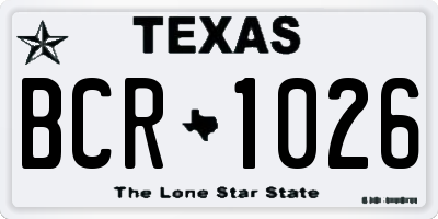 TX license plate BCR1026