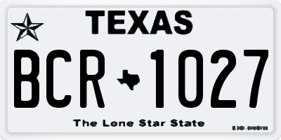 TX license plate BCR1027