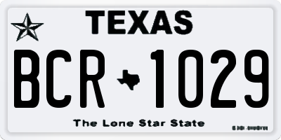 TX license plate BCR1029