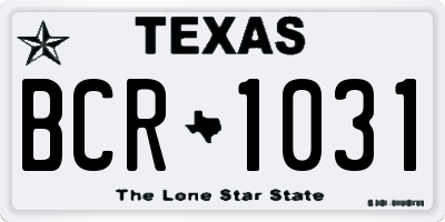 TX license plate BCR1031