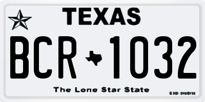 TX license plate BCR1032