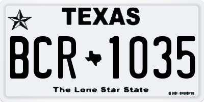 TX license plate BCR1035